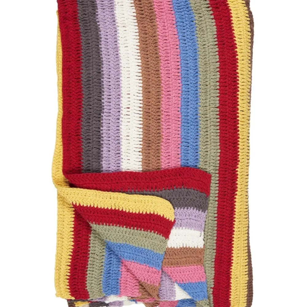 IB Laursen Gestreiftes Plaid gehäkelt aus Baumwolle