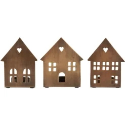 Ib Laursen Kerzenhalter für Teelicht Hausfassade 3er Set