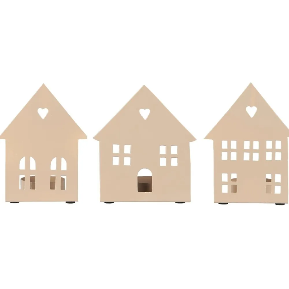 Ib Laursen Kerzenhalter für Teelicht Hausfassade 3er Set