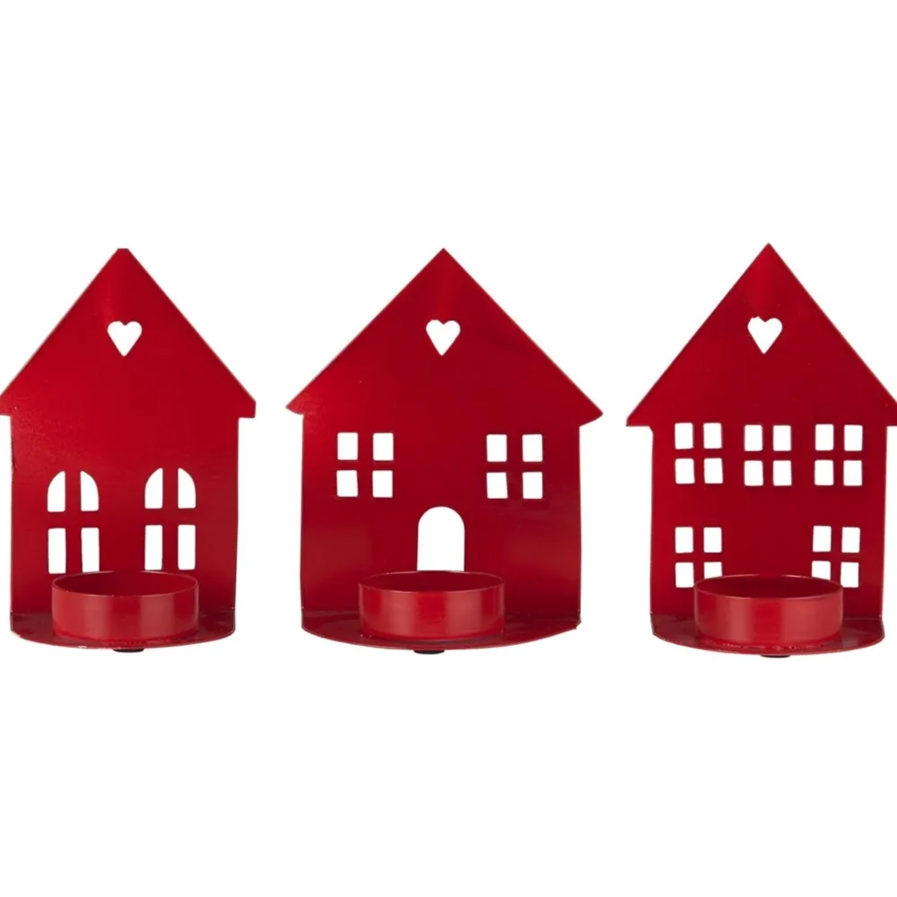 Ib Laursen Kerzenhalter für Teelicht Hausfassade 3er Set