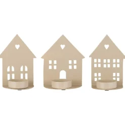 Ib Laursen Kerzenhalter für Teelicht Hausfassade 3er Set