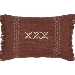 IB Laursen Kissenbezug Safi mit Stickerei und Fransen