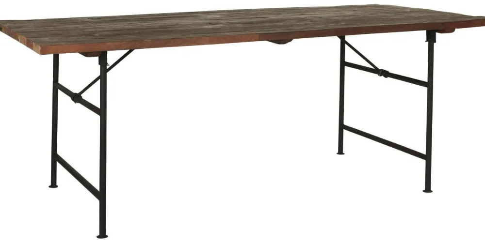 IB Laursen Langer Tisch Unika mit Holzplatte und Metallgestell
