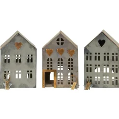 IB Laursen Metall Teelichthäuser Stillenat 3er Set