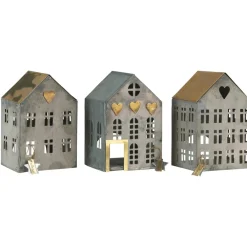 IB Laursen Metall Teelichthäuser Stillenat 3er Set