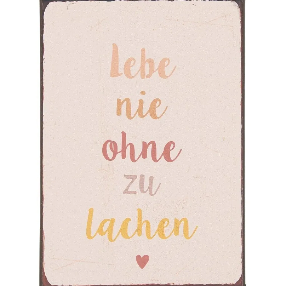 IB Laursen Metallschild Lebe nie ohne zu lachen