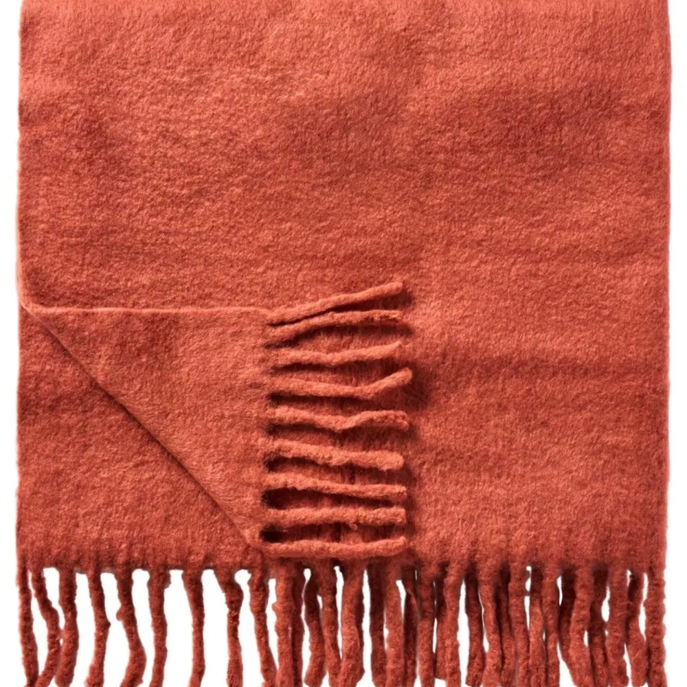 IB Laursen Plaid aus Wolle mit Fransen