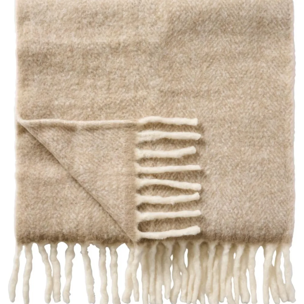 IB Laursen Plaid aus Wolle mit Fransen