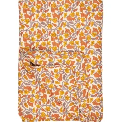IB Laursen Quilt mit gelben und orangefarbenen Weinreben