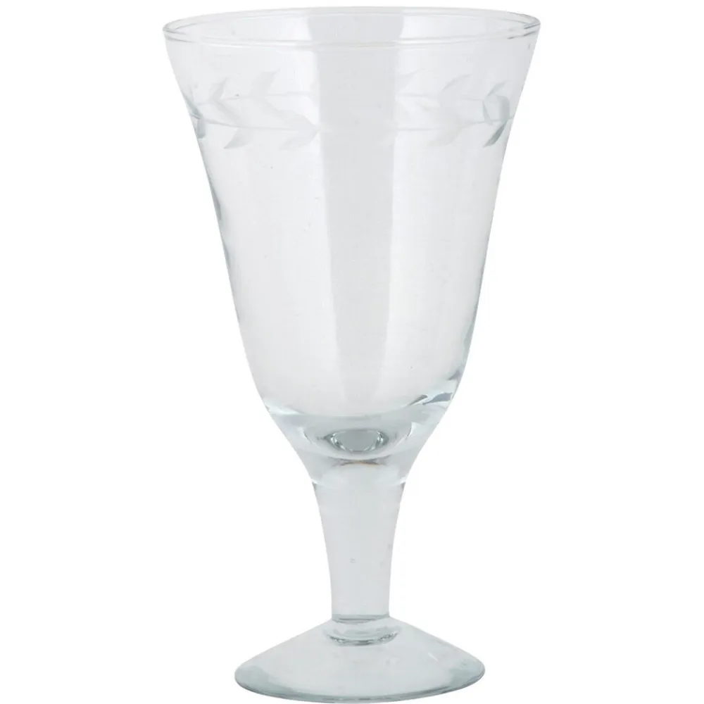 IB Laursen Rotweinglas mit Blattkante geschliffen