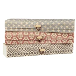 IB Laursen Schachtel, 3er Set mit Muster länglich Bambus