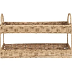 IB Laursen Tablett mit 2 Etagen aus Rattan