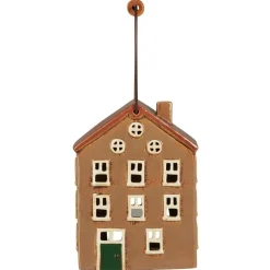 IB Laursen Teelicht Häuschen aus Keramik Nyhavn mit Holzgriff