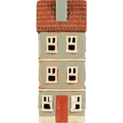 IB Laursen Teelicht-Haus My Home Town rostfarbige Tür