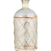 IB Laursen Vase, Flasche Glas mit Rattangeflecht