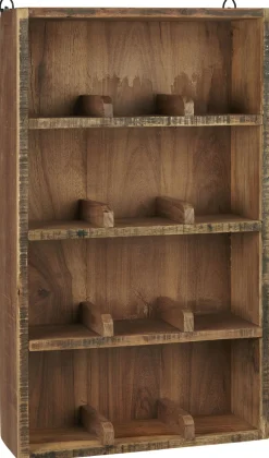 IB Laursen Wandregal aus Holz mit 4 Ablagen und Fachteilern UNIKA