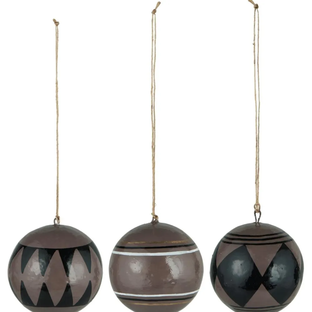 IB Laursen Weihnachtskugel 3er-Set aus Pappmaché