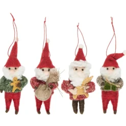 IB Laursen Wichtelmännchen 4er-Set Aufhänger aus Filz