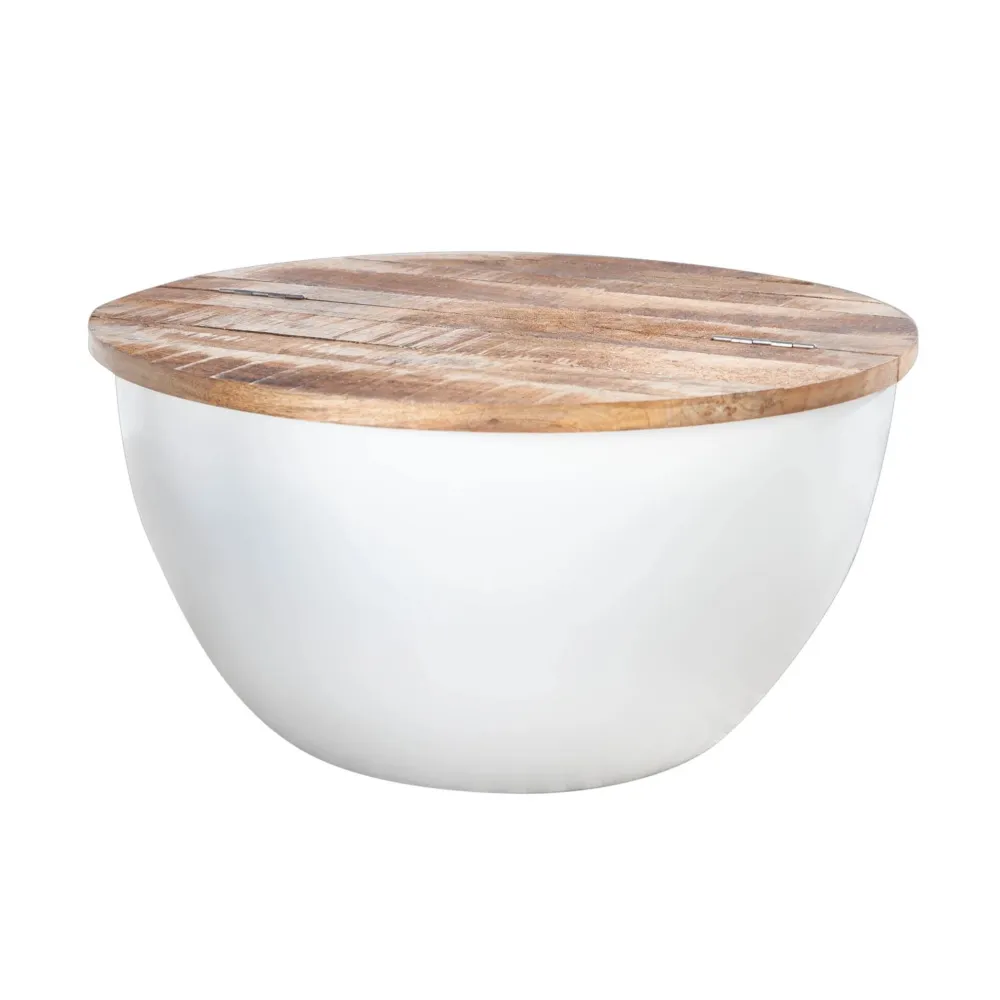 Invicta Couchtisch Industrial Storage Mangoholzplatte