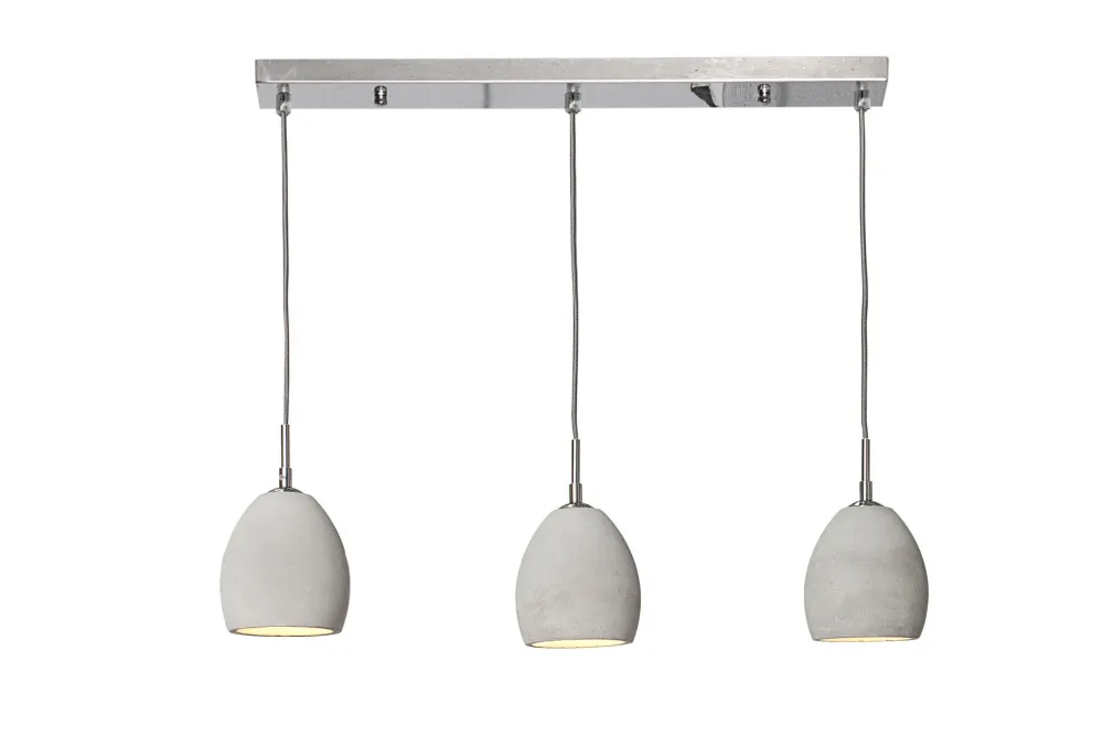 Invicta Hängeleuchte Cement grau 3er