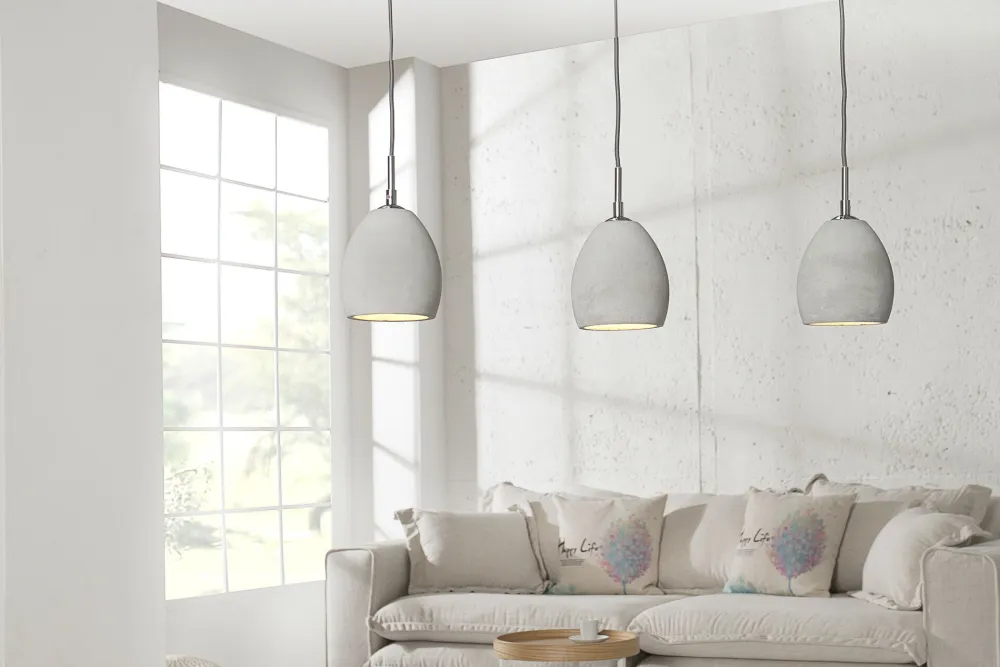 Invicta Hängeleuchte Cement grau 3er