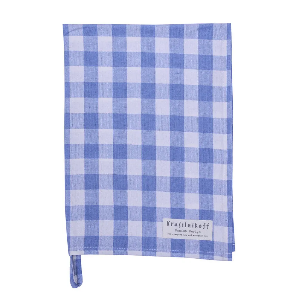 Krasilnikoff Geschirrhandtuch groß kariert aus Baumwolle