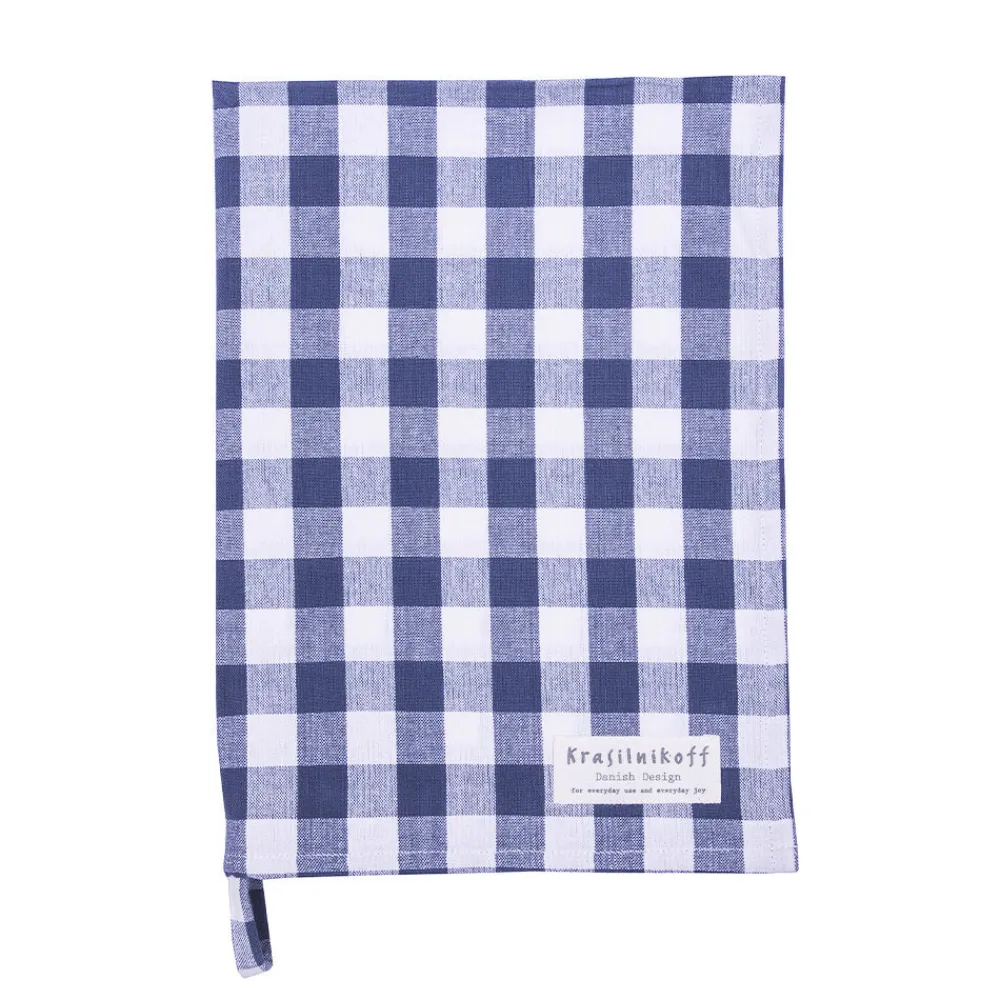 Krasilnikoff Geschirrhandtuch groß kariert aus Baumwolle