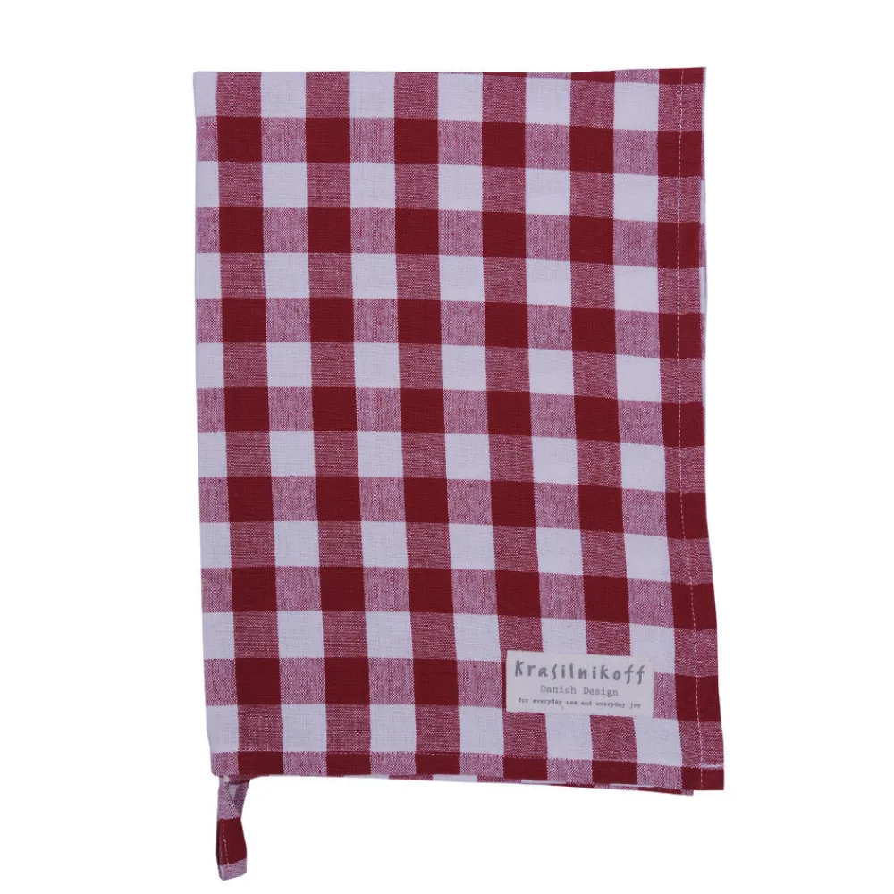Krasilnikoff Geschirrhandtuch groß kariert aus Baumwolle