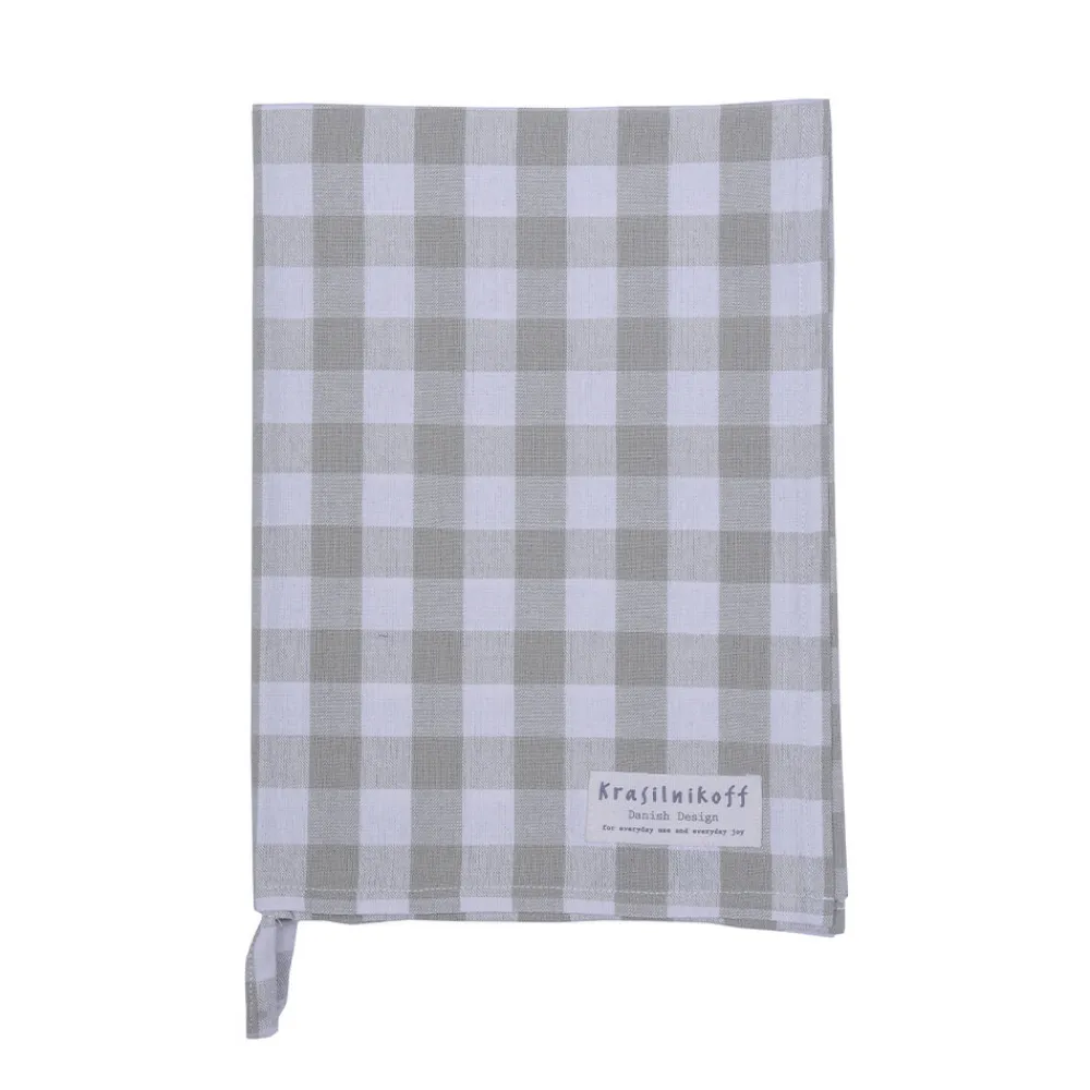 Krasilnikoff Geschirrhandtuch groß kariert aus Baumwolle