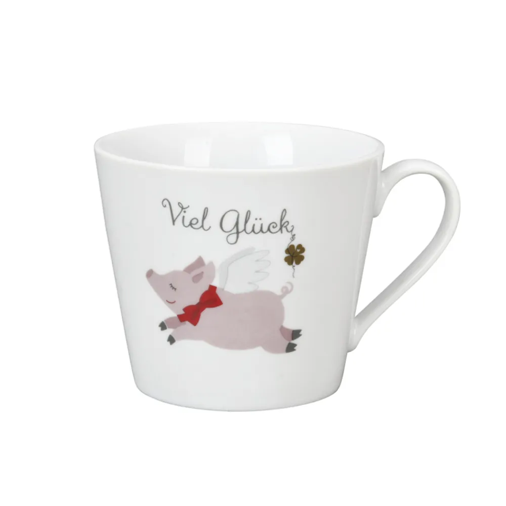 Krasilnikoff Happy Cup Tasse Viel Glück