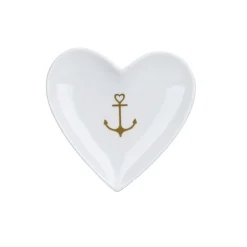 Krasilnikoff Herz Schale, Tablett Gold Anchor