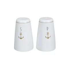 Krasilnikoff Salz und Pfefferstreuer Set Gold Anchor