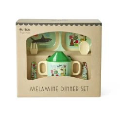 RICE Baby Geschirrset Wildlife Print aus Melamin