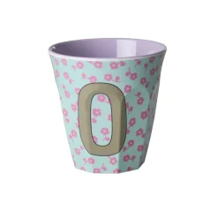 RICE Buchstaben-Becher mit Blumen Medium