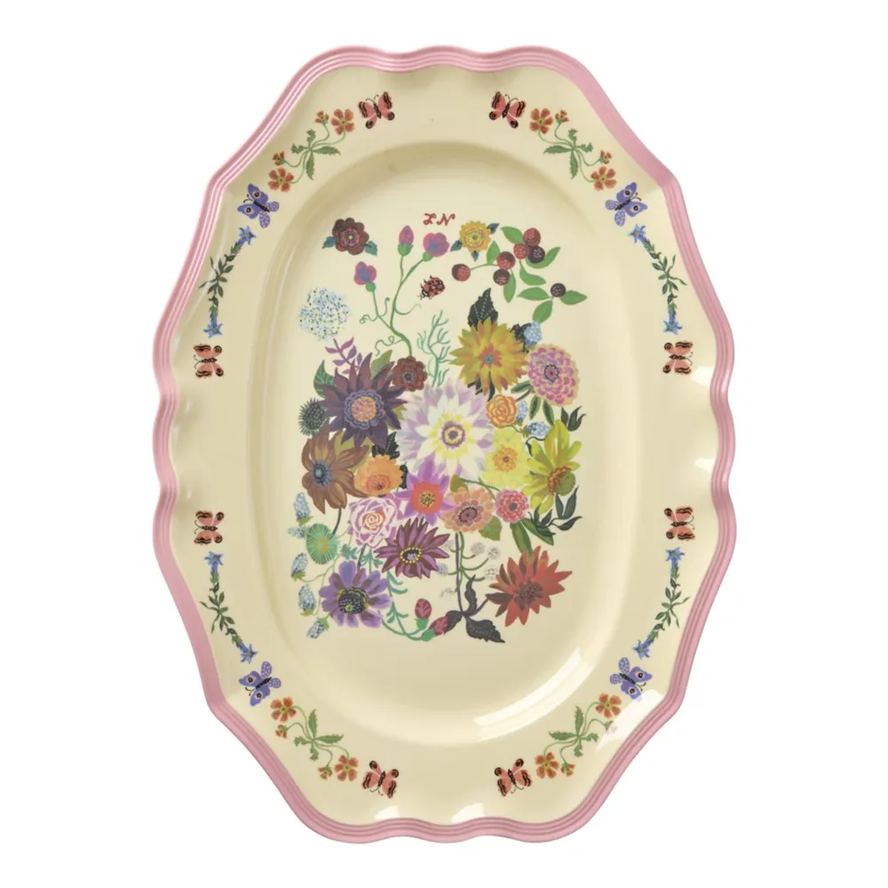 RICE Große Vintage Servierplatte Nathalie Lété