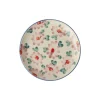 RICE Keramik Kuchenteller mit Handgemalten Blumen