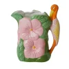RICE Keramik Vase mit Pelikan und Blumen