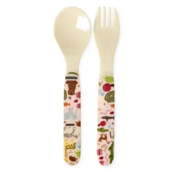 RICE Kinder Besteck, Gabel und Löffel Wildlife