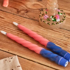 RICE LED Kerzen Twisted 2er