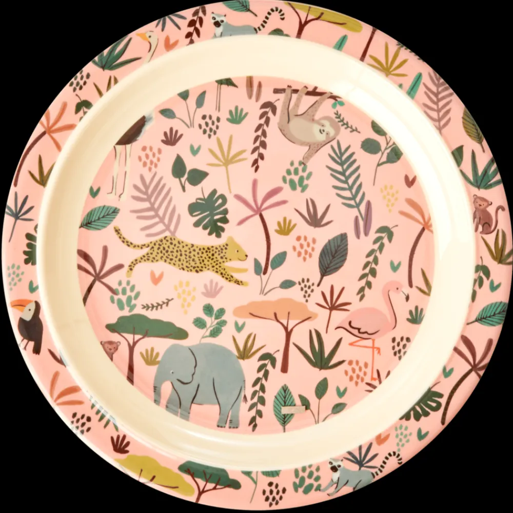 Kinder RICE Melamin Kinderteller Jungle Animals All Over