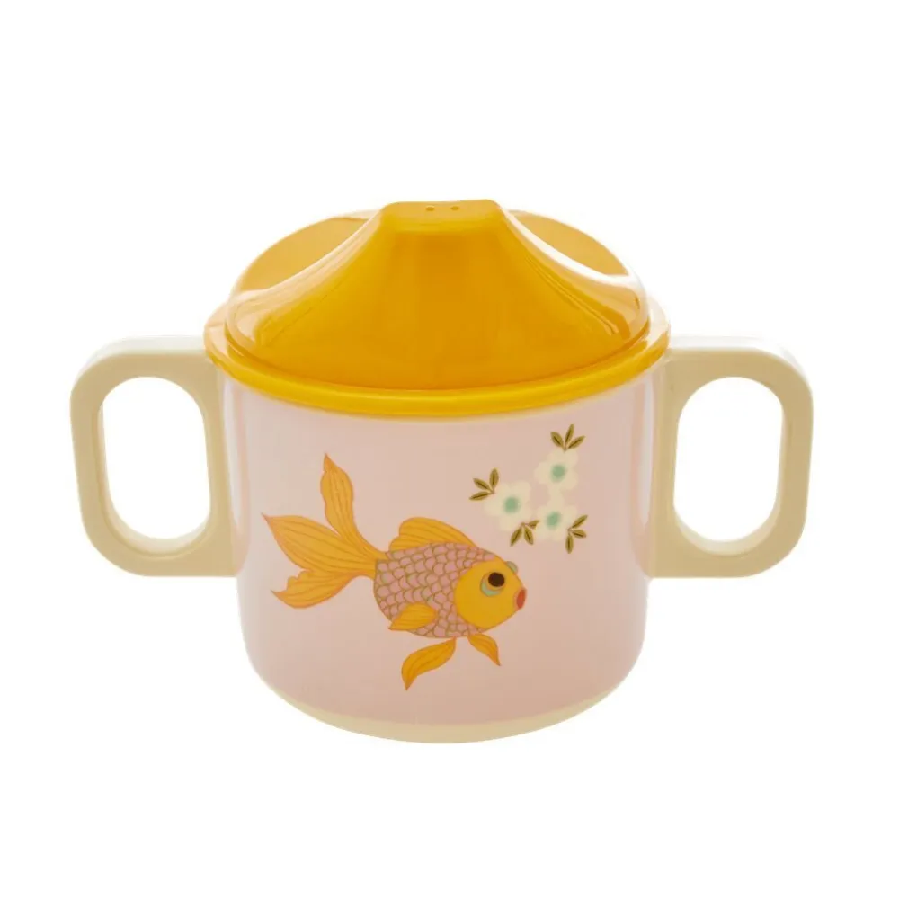 Kinder RICE Melamin Schnabeltasse Goldfish Print