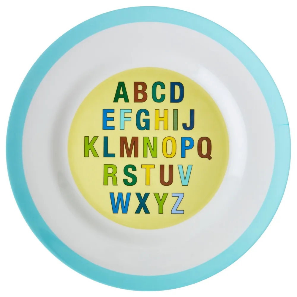 RICE Melamin Speiseteller Aphabet