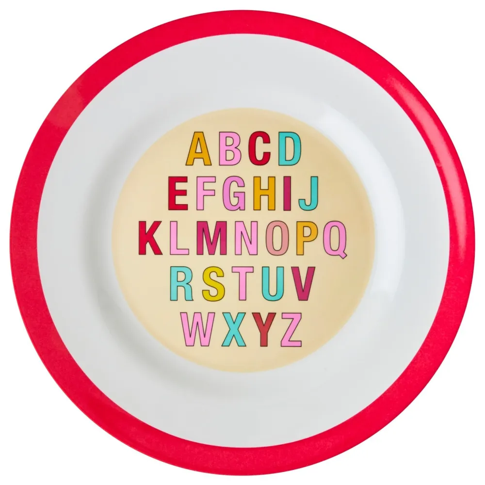RICE Melamin Speiseteller Aphabet