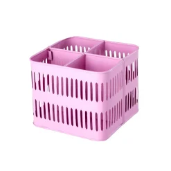 RICE Metall Korb quadratisch pink