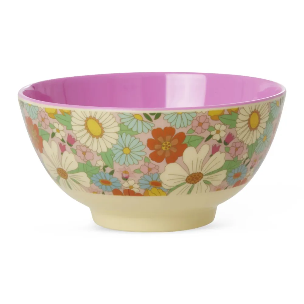 RICE Mittelgroße Melamin Schüssel Flower Power