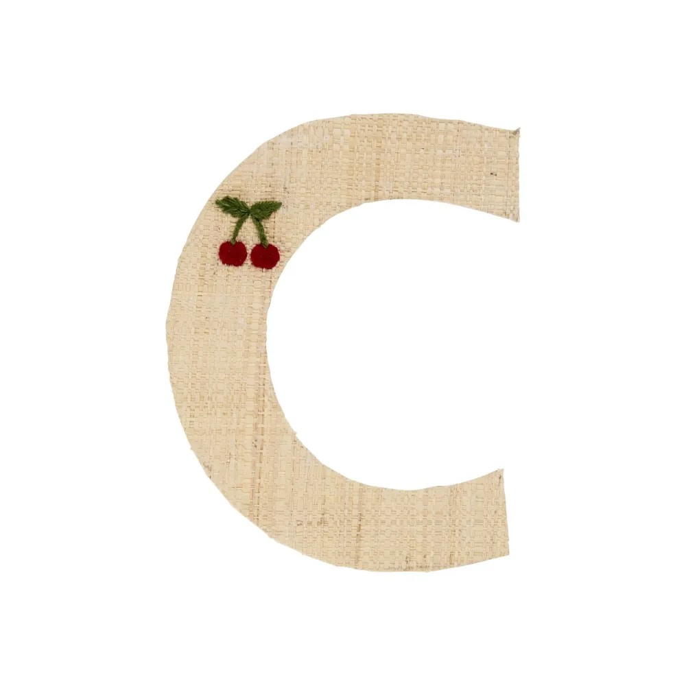 RICE Raffia Buchstaben Sticker