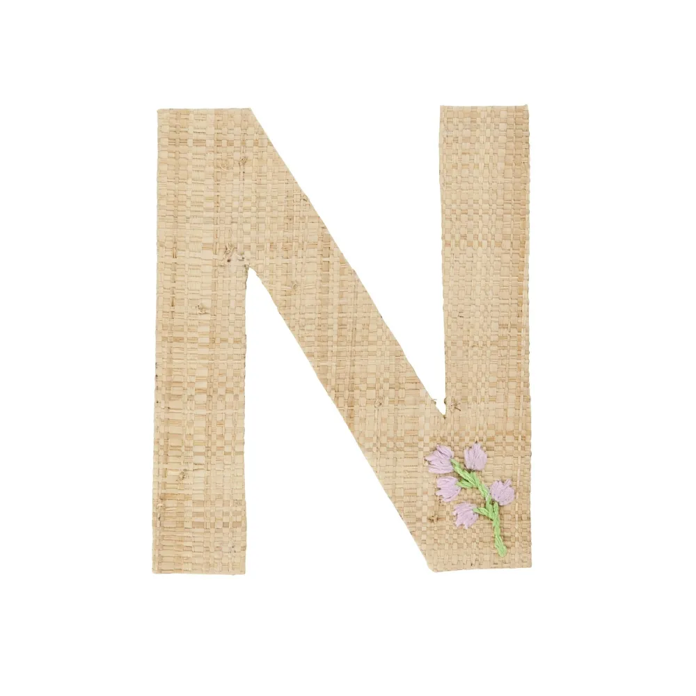 RICE Raffia Buchstaben Sticker