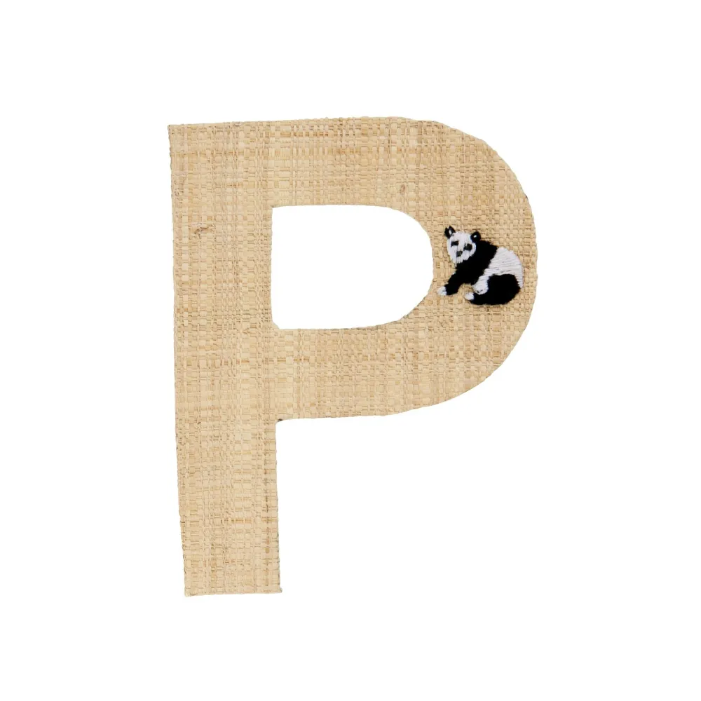 RICE Raffia Buchstaben Sticker