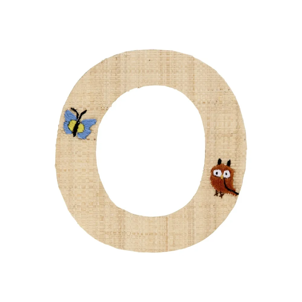 RICE Raffia Buchstaben Sticker