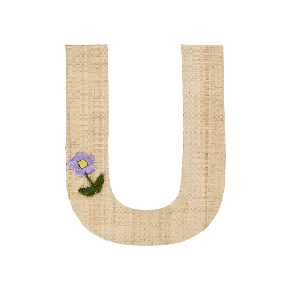 RICE Raffia Buchstaben Sticker